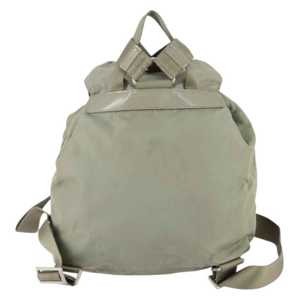 PRADA Backpack Nylon Beige Silver Auth 156861 - Picture 2 of 16